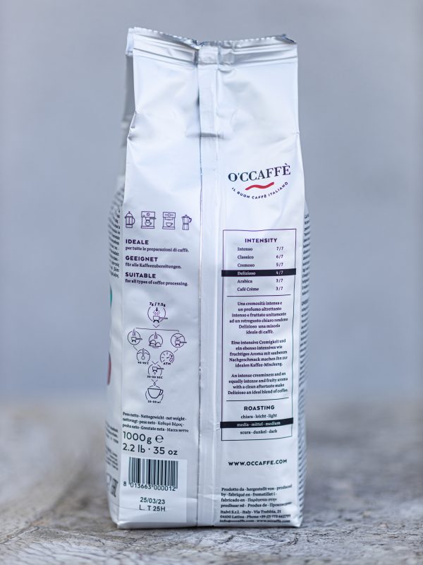 káva Espresso Delizioso GASTRO PROFESIONAL 1000g O'CCAFFÈ Espresso Delizioso