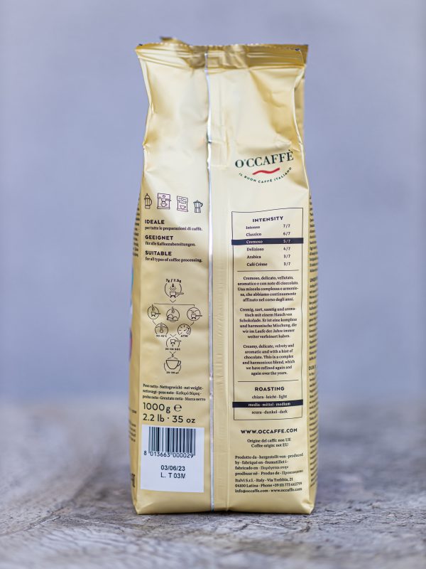 káva Espresso Cremoso GASTRO PROFESIONAL 1000g O'CCAFFÈ Espresso Cremoso