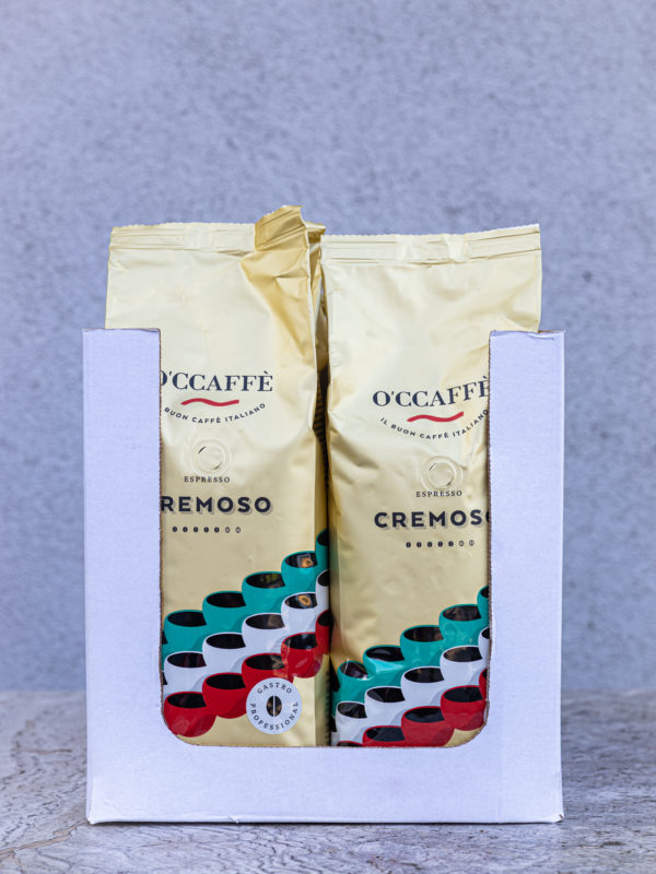káva Espresso Cremoso GASTRO PROFESIONAL 1000g O'CCAFFÈ Espresso Cremoso – 5+1 × 1 kg