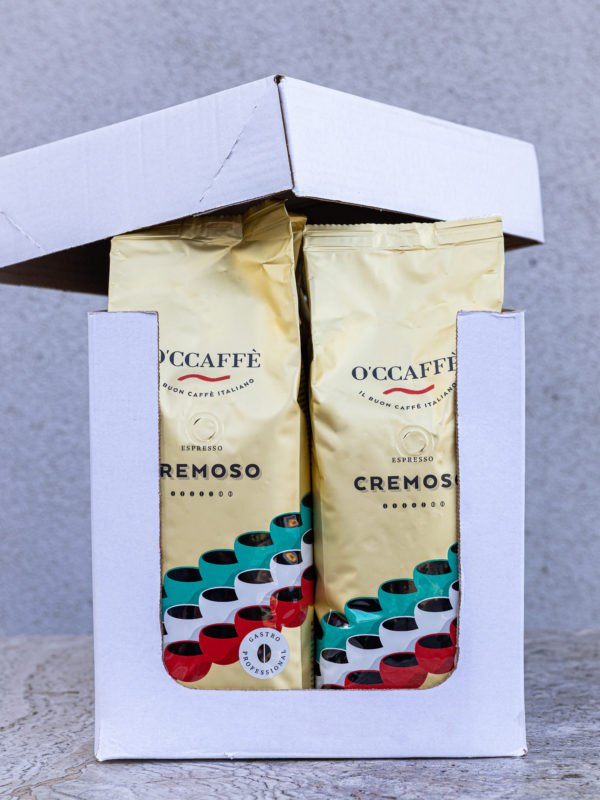 káva Espresso Cremoso GASTRO PROFESIONAL 1000g O'CCAFFÈ Espresso Cremoso – 5+1 × 1 kg