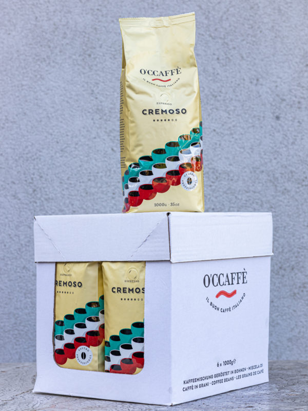 káva Espresso Cremoso GASTRO PROFESIONAL 1000g Zrnková káva 5 + 1 O’CCAFFÉ Espresso Cremoso GASTRO PROFESIONAL 1000g