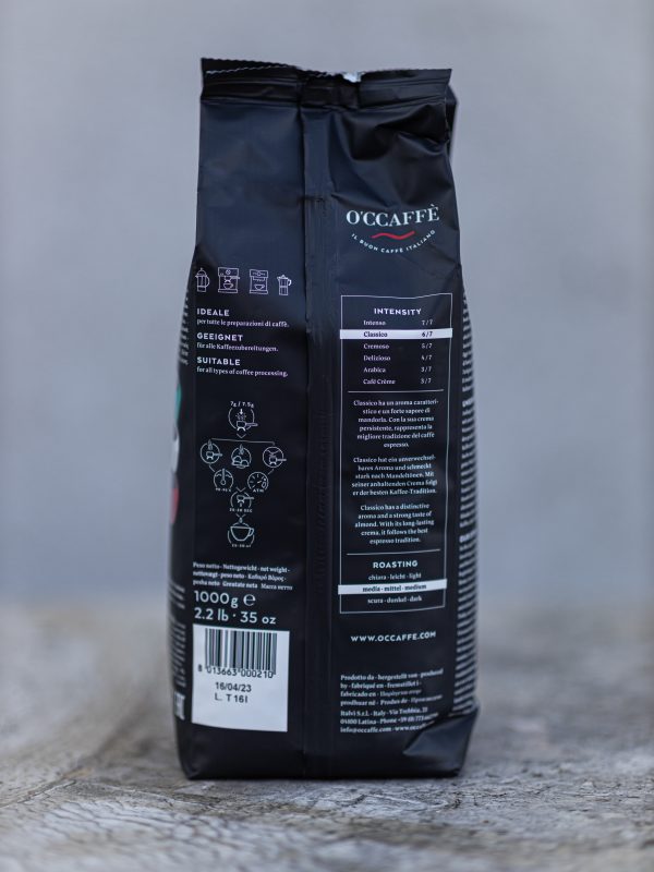 káva Espresso Classico GASTRO PROFESIONAL 1000g O'CCAFFÈ Espresso Classico Professional