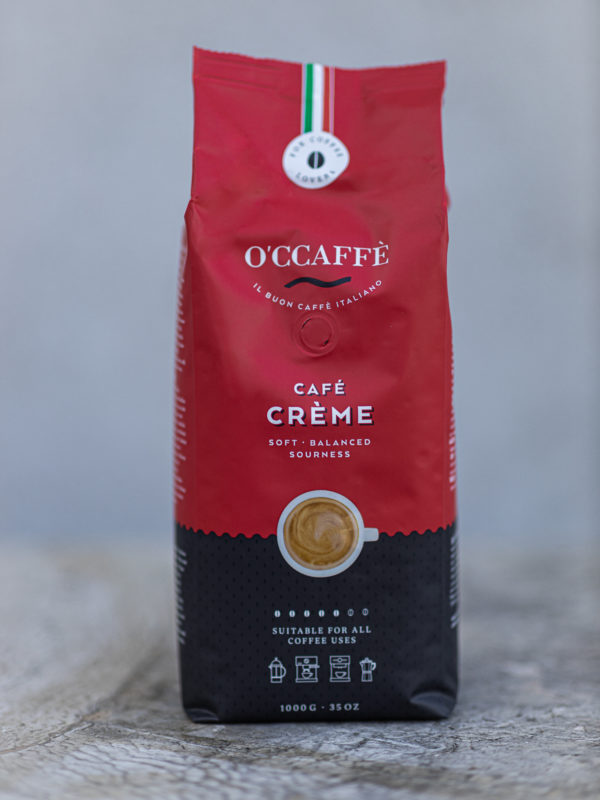 káva O'CCAFFÈ Café Crème rosso 1000g O'CCAFFÈ Café Crème Rosso – 5+1 × 1 kg