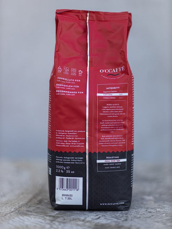 káva O'CCAFFÈ Café Crème rosso 1000g O'CCAFFÈ Café Crème Rosso