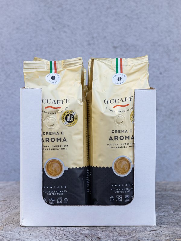 káva Crema e Aroma 100% Arabica 1000g O'CCAFFÈ Crema e Aroma – 5+1 × 1 kg