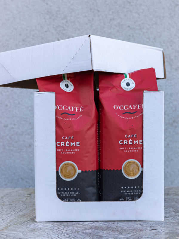 káva O'CCAFFÈ Café Crème rosso 1000g O'CCAFFÈ Café Crème Rosso – 5+1 × 1 kg