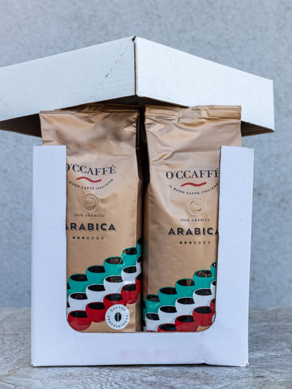 káva 100% Arabica GASTRO PROFESIONAL 1000g O'CCAFFÈ 100% Arabica Gastro – 5+1 × 1 kg + šálka