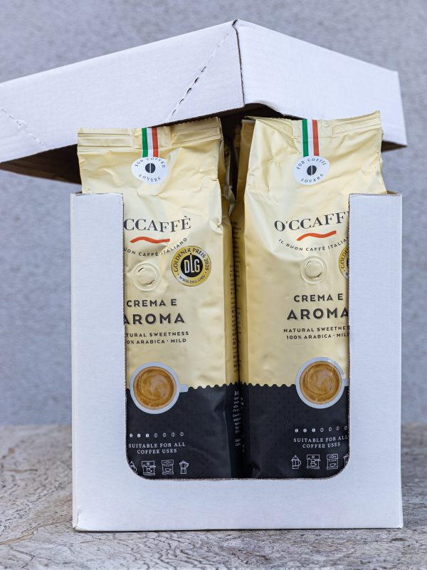 káva Crema e Aroma 100% Arabica 1000g O'CCAFFÈ Crema e Aroma – 5+1 × 1 kg
