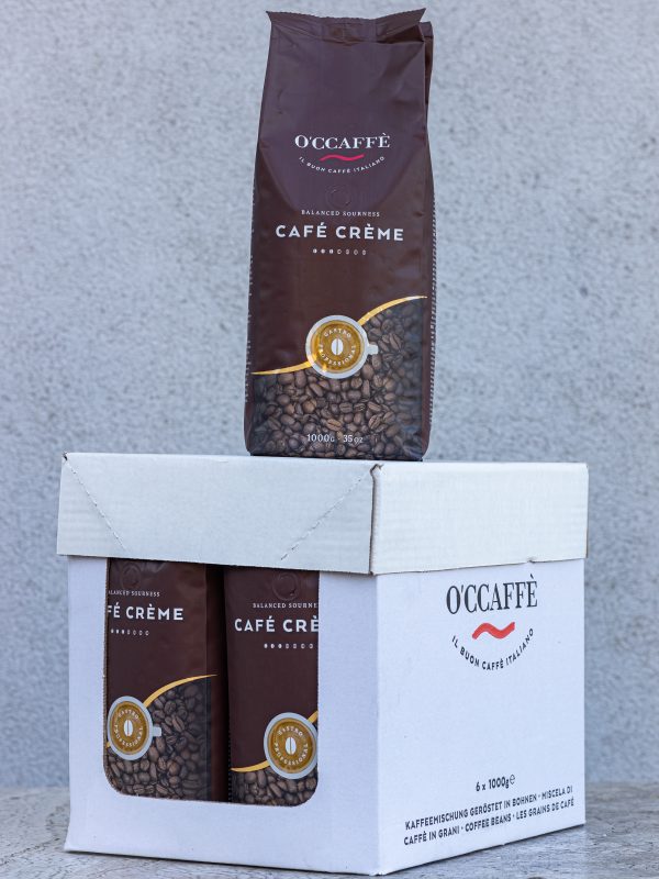 káva Cafe Creme GASTRO PROFESIONAL 1000g zrnková káva O´CCAFFÉ Cafe Creme GASTRO PROFESIONAL