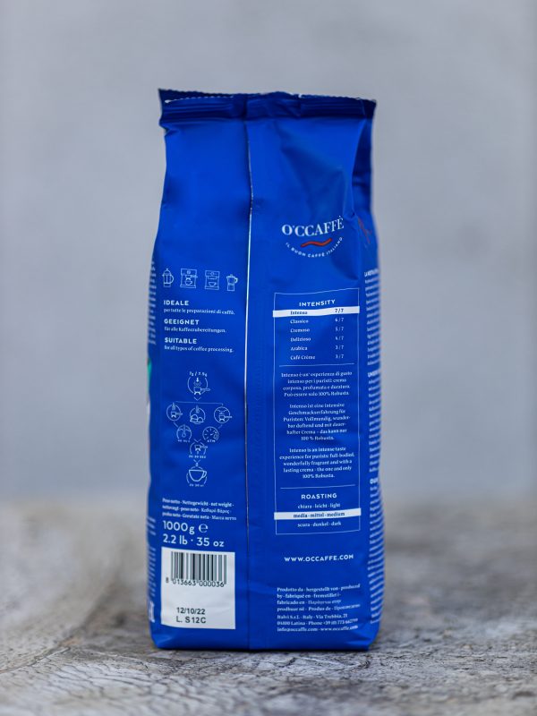 káva Intenso GASTRO PROFESIONAL 1000g O'CCAFFÈ Intenso